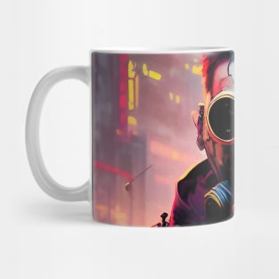 Abstract Cyberpunk Man Mug